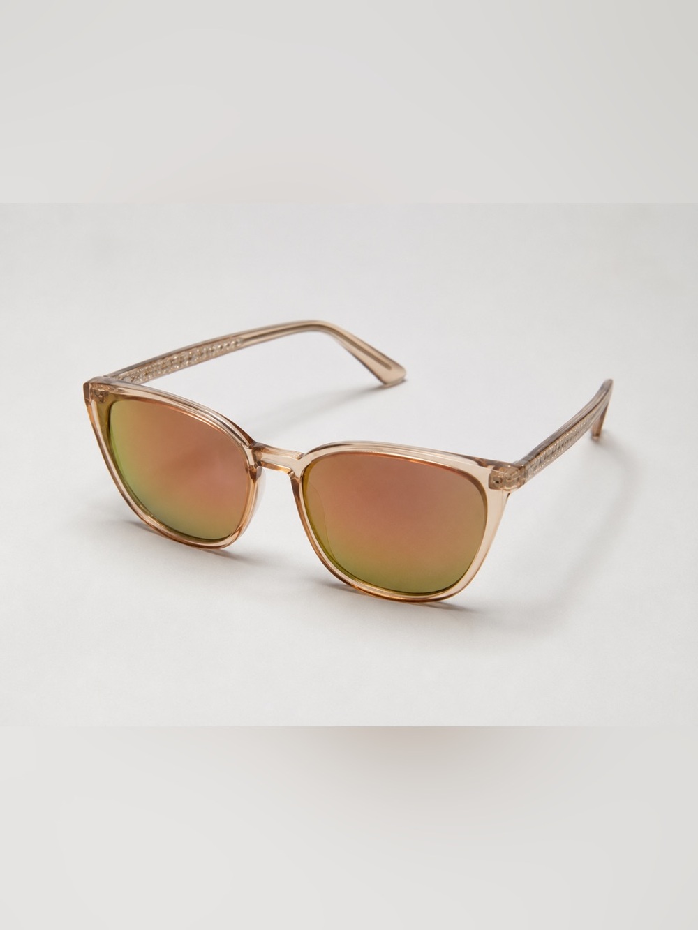 Abaco Chelsea HDR Polarized Sunglasses Amber Gold Champagne Mirror Cat Eye $85